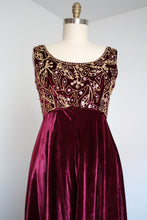 Load image into Gallery viewer, vintage 1960s velvet gown {m}