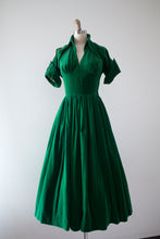 Load image into Gallery viewer, vintage 1950s Kay Selig green velvet dress set