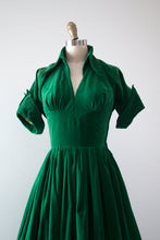Load image into Gallery viewer, vintage 1950s Kay Selig green velvet dress set