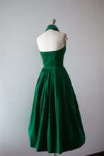 Load image into Gallery viewer, vintage 1950s Kay Selig green velvet dress set