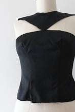 Load image into Gallery viewer, vintage 1950s black silk top