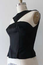 Load image into Gallery viewer, vintage 1950s black silk top