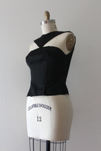 Load image into Gallery viewer, vintage 1950s black silk top