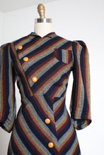Load image into Gallery viewer, vintage 1930s striped wool dress {s}