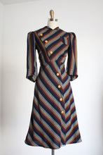 Load image into Gallery viewer, vintage 1930s striped wool dress {s}