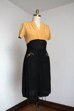 Load image into Gallery viewer, vintage 1930s two tone rayon crepe dress {m}