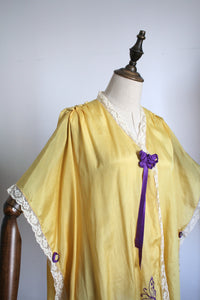 antique 1920s yellow silk bed jacket