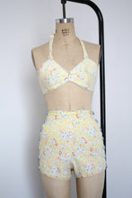 Load image into Gallery viewer, vintage 1940s cotton two piece swim suit
