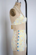 Load image into Gallery viewer, vintage 1940s cotton two piece swim suit